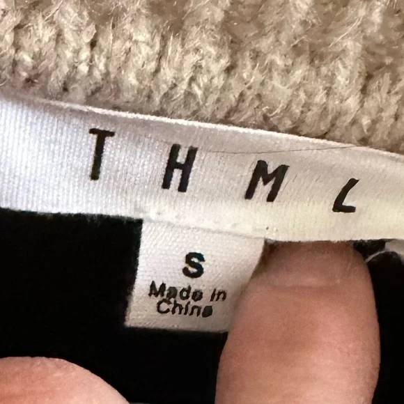 THML Black and Cream Sweater with Leopard Sleeves - Picture 3 of 3